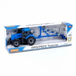 Tractor "Progress" with inertia plough (blue) (in box), Item No. 91291