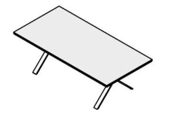Negotiating table on a metal frame. Set of furniture "Kvins" / "Kvins Slim"