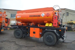Slurry tanker trailer type GRPM2 of modification 8638-0000012-01 (8638-012-01) on the basis of MAZ 892600 trailer chassis.