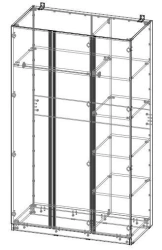 A03.4.2050 Three-door cupboard with handle-profile 1200x2050x600