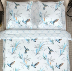 Adult linen garment of "Soft Sleep" TM: pillowcase of printed cotton fabrics
