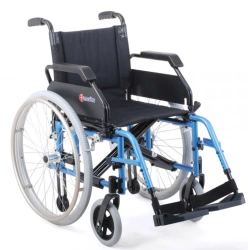 Folding manual wheelchair for disabled persons