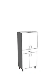 Laboratory cupboard with pull-out drawer