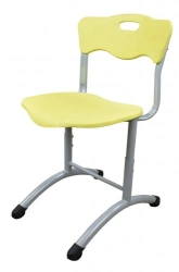 Student chair STAND UP, (Adjustable), 2-4 g, (300-380 mm), RAL 9006, gloss, plastic grey (RAL 7040)
