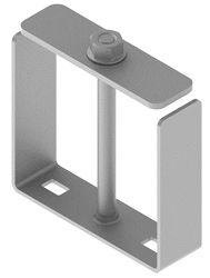Clamp ONLFX 000x00, with overall dimensions 100x40 mm up to 600x110 mm, thickness 2,0 mm, thermodiffusion galvanisation