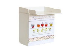 Polini kids Simple 1580 chest of drawers, Sleepy Kittens, white, article number 0001288.9.7