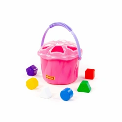 Developmental toy "Bucket Surprise" (6 elements) (pink) (in a net), Article No. 93479