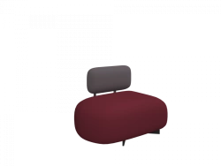 Double pouf with backrest