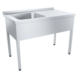 Washing bath with working surface PROFI, left tank arrangement SRO12/7PNT+VMots1-500L