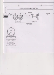 Semi-trailer-tanker PPTSTA-2, type P2, modification 92299-0000010-07. Axle unit AGOS-2-GT7-00.00.000-01 or axle unit BPW