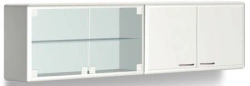 Medical cabinet for storage of dental materials with two glass doors L 031