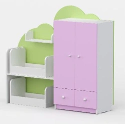 Play bedroom "Houses". (Furniture for kindergartens brand "Interior" series "TDI Kids")