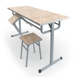 Dining table under a stool