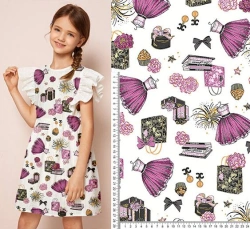 Mixed knitted fabric (CHL-95%, PU-5%) printed, lined single on the basis of kulirnoy glady