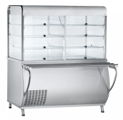 Refrigerated high-temperature display counter with a refrigerated chamber PVV(H)-70M-S-OC