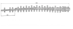 Curved frame rail of P65 type with straight shank of the project 2688.01.020-01