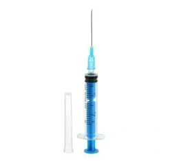 Injection syringe for single use, three-detailed, sterile type "Luer", with needle, in version - 18B "Luer". with needle, in ver