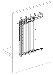 Doors of lift shafts with standardised fire resistance limit double-leaf horizontal-sliding with thermal insulation of the sashe