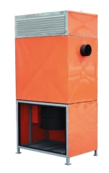 Heat exchanger (air heater) of vertical arrangement with distribution plenum of NORDMATIC, VT-P series, capacity 700 kW
