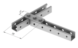 Plate 3 holes SMA 605, with overall dimensions 40x110 mm, metal thickness 5,0 mm, stainless steel grade AISI 304.