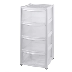 4312425; 4-drawer chest of drawers "AMADEO" on wheels (Colourless)