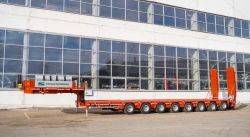 Semi-trailer Tverstroimash 993981 modification 0023 variant - sliding platform with ladders