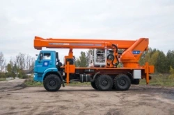 Telescopic hydraulic hoist with gooseneck AGP-39T KAMAZ-43118 38.5M 450/280/120KG 25.8/22.5/19.5M