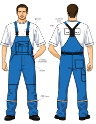Overalls for protection against OPZ and mechanical effects, men's SMA125-103/001-DKB