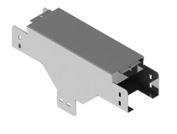 Tee tray vertical downwards ONL 000x000 TY , with overall dimensions from 100x40 mm to 600x200 mm, with metal thickness from 1