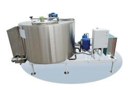 Installation for milk cooling Cold Vessel Vertical series of closed type. Main parts and units: control cabinet; tank volume