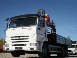 Special purpose vehicle with KMA type hydraulic loading crane on the basis of KAMAZ 43118 and its modifications 41K00N-UJ