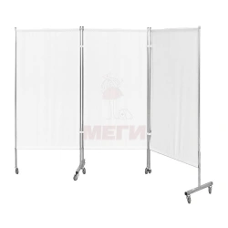 ??-??? (???-35302) Medical screen made of stainless steel, on wheels, three-sectional