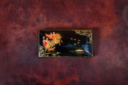 Pencil case with painted Palekh lacquer miniatures
