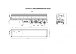 Dump semi-trailer of Tonar 952343 model with TONAR 90424 axles