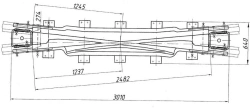 Cross-arm of P50 type of grade 2/9 type project 1657.000-01