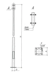 Light support non-power flanged round conical lighting support