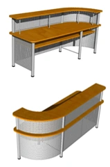 Angled (right) single corner dispensing chair
