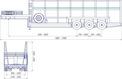 Semitrailer-panel carrier cassette PP-1-3, type PR3, modification 92294-0000010-04. Axial unit AGOS-3-GT7-00.00.000-01.