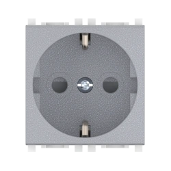 CADUCEUS ALING Experience Flush-mounted socket outlet with grounding with blinds 16A, 250V~, 2M, silver, item no. 74102.S