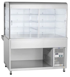 Refrigerated high-temperature display counter with neutral cabinet PVV(H)-70KM-S-01-NSh (kashir.)