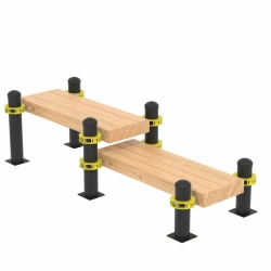 Horizontal gymnastics bench, double multi-level, for performing the tests "Bending and extending the arms in a gymnastic positio