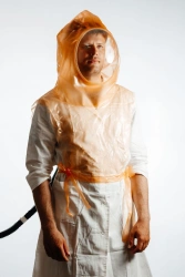 Personal protective equipment against radioactive substances, combined hose: Pneumatic helmet LIZ-4 without sleeve for oxygen su