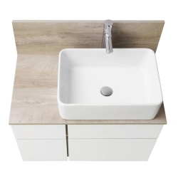 Aquaton sink cabinet Michelle 80 oak endgrain, white1.A244.5.01M.IX4.0
