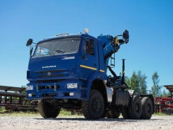 Special purpose vehicle with KMA type hydraulic loading crane on the basis of KAMAZ 53504 and its modifications 51K12N-UD