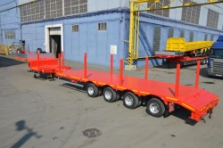 Semitrailer Politrans 94184-063. In design: metal sliding platform with loading platform, with flatbed in p