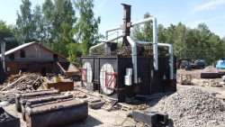 Horizontal four-retort horizontal charcoal incinerator PUCHG-150 "MAMONT".
