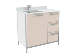 Table-bench with sink STSM-4 from a set of furniture for clinical diagnostic laboratories according to TU 9452-013-13305037-2010