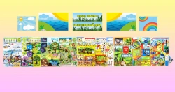 Set of wall-mounted bisiboards (didactic panels) and decorative panels ECOLOGICAL EDUCATION.