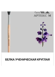 Squirrel natural hair brush, round pictorial