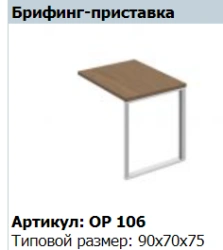 "ORION" Table top briefer of attachment article OP 408